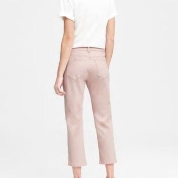 Banana Republic Jeans Blush Pink Girlfriend Crop Stretch Mid Rise Size 27 - Picture 1 of 11